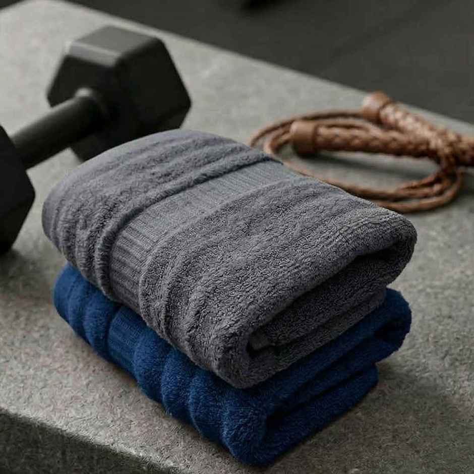 Mush 100 Bamboo Hand Towels 550 GSM Soft Absorbent Quick Dry 40x60 cm Navy Grey