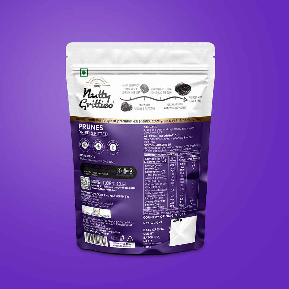 Nutty Gritties Premium Soft & Juicy Pitted Prunes