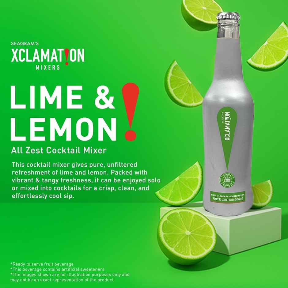 Xclamation Lime & Lemon | Mojito No Added Sugar Cocktail & Mocktail Mixer