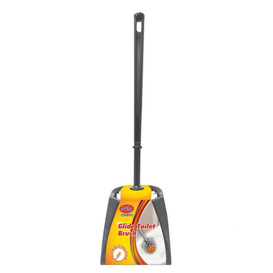 Chakaachak Glide | Toilet Brush with Container | Grey, Orange