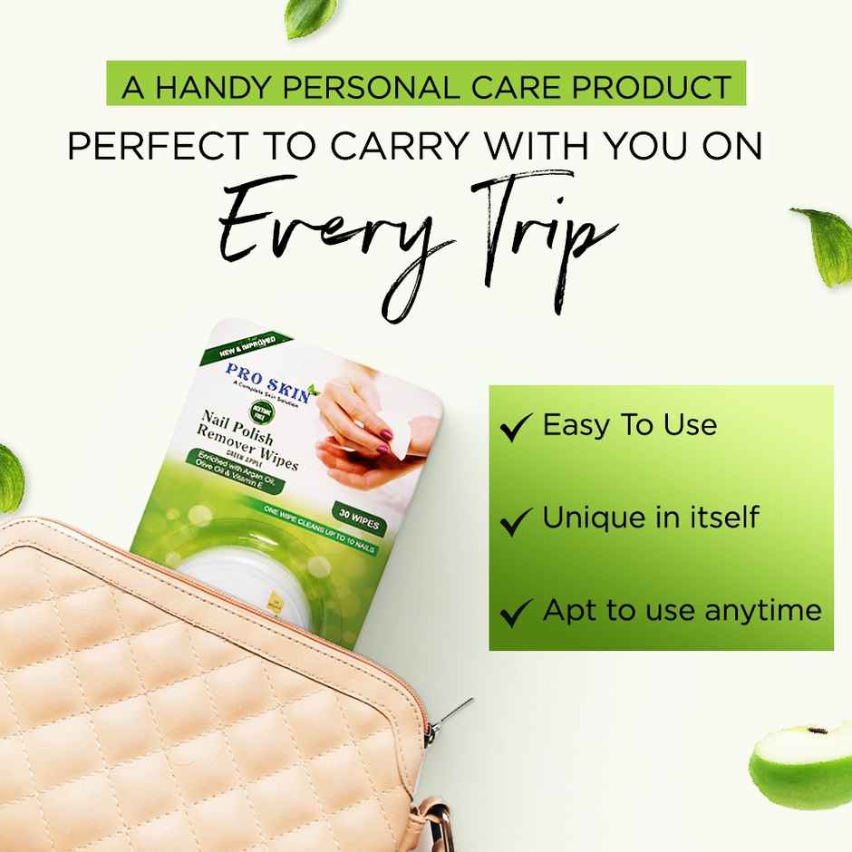 Pro Skin Nail Polish Remover Wipes - Green Apple, 30 wipes
