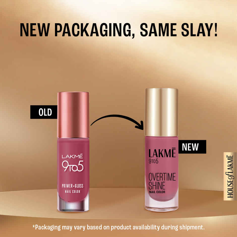 Lakme 9 to 5 Primer + Gloss Nail Color | Berry Business