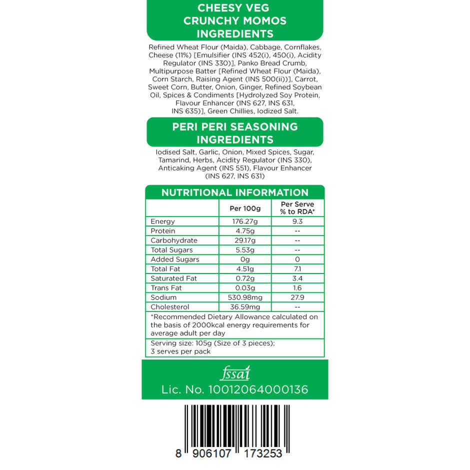 Prasuma Crunchy Cheesy Veg Momos (Kurkure) Combo
