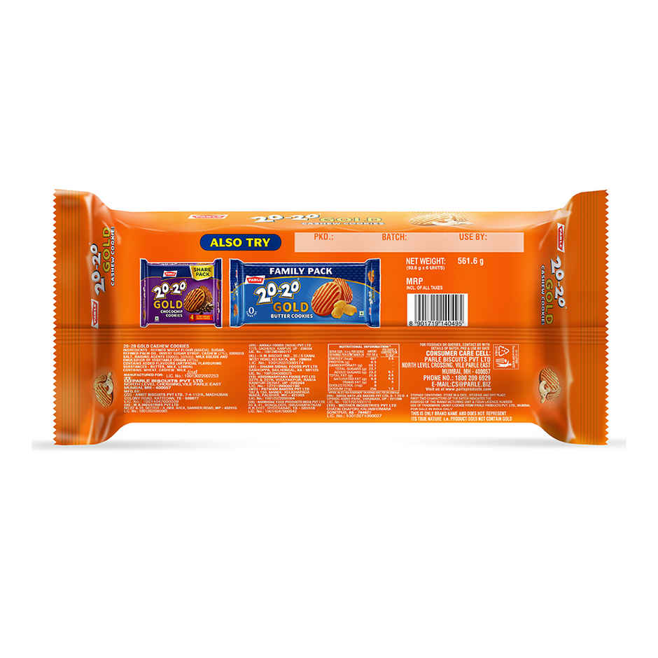 Parle 20-20 Gold Cashew Cookies
