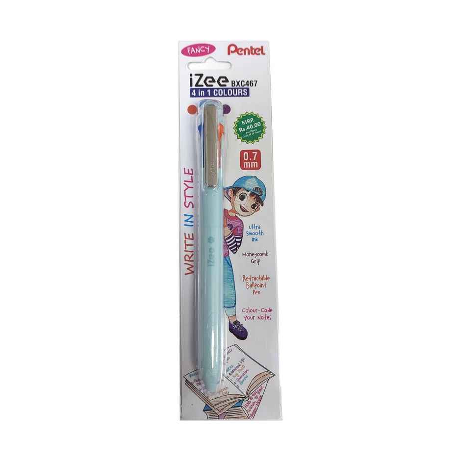 Pentel 4 in 1 Ball Pen Single Light Blue Body Orange Pink Sy Blue Violet Ink