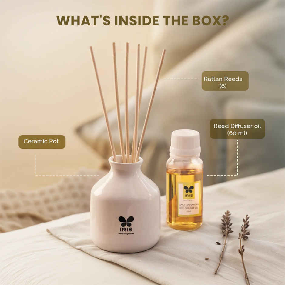 IRIS Apple Cinnamon Reed Diffuser Set | Reed Diffuser Gift Sets