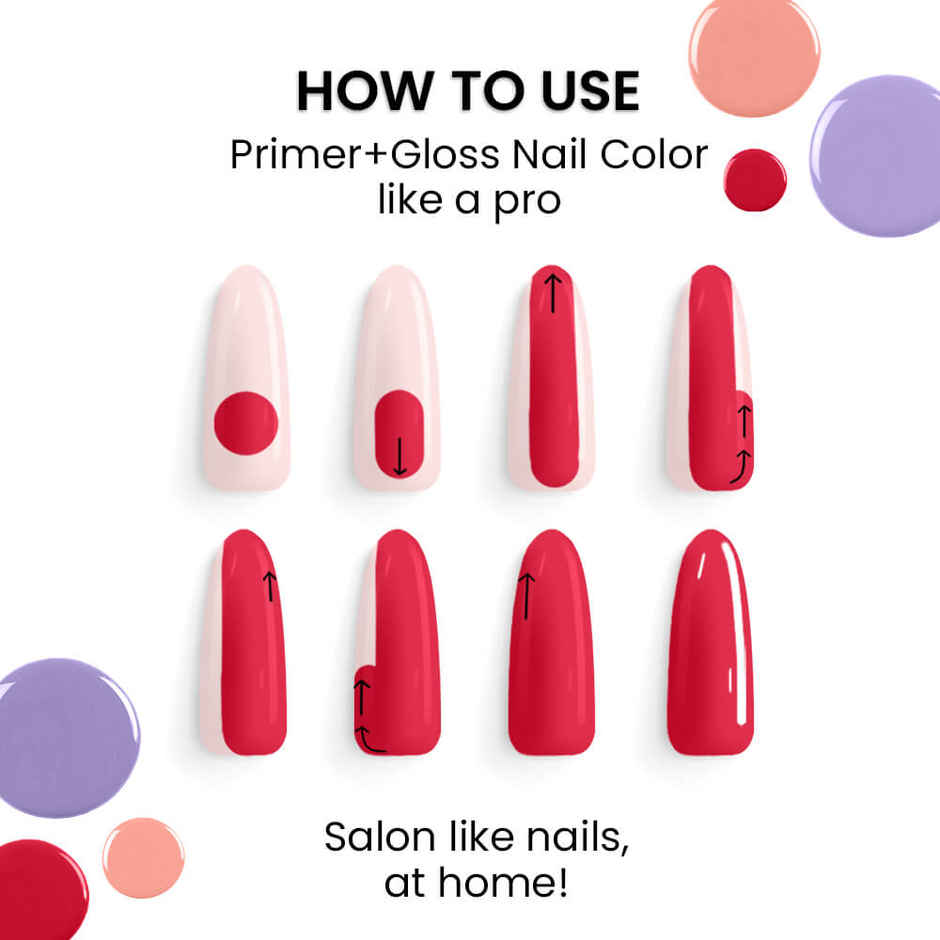 Lakme 9 to 5 Primer + Gloss Nail Color | Berry Business