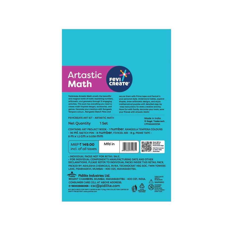 Fevicreate Artastic Maths Diy Art & Craft Kit , Creative Kit For Kids