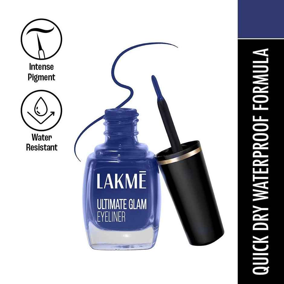 Lakme Ultimate Glam Eye Liner, Semi Matte, Blue