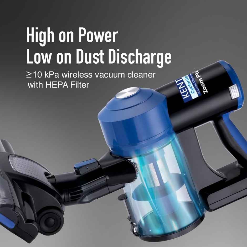 Kent Zoom Plus Vacuum Cleaner 150W | Cordless, Hoseless & Rechargeable | Cyclone5 Technology