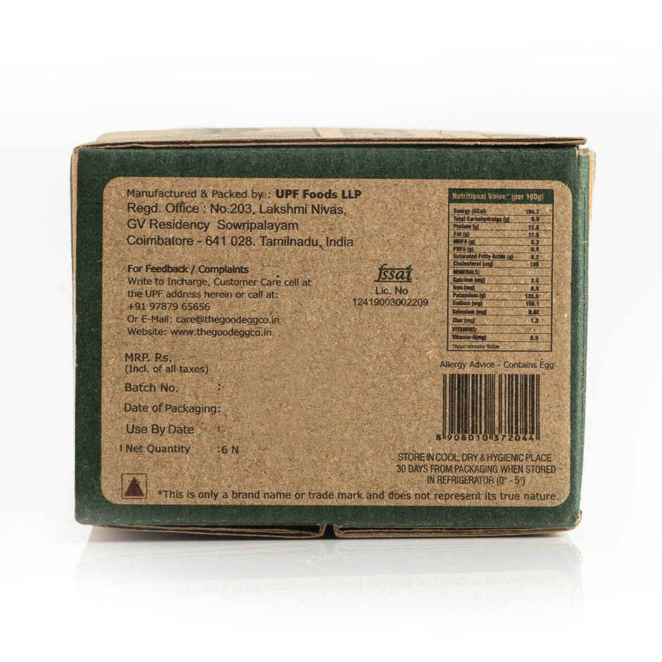 The Good Egg Co. Cage Free Eggs, 6 Pieces - Portein Rich, Veg Feed, Infertile Combo