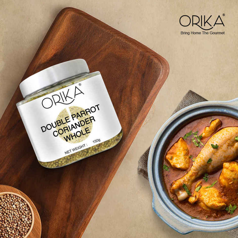 Orika Double Parrot Coriander Whole | Sabut Dhania Jar
