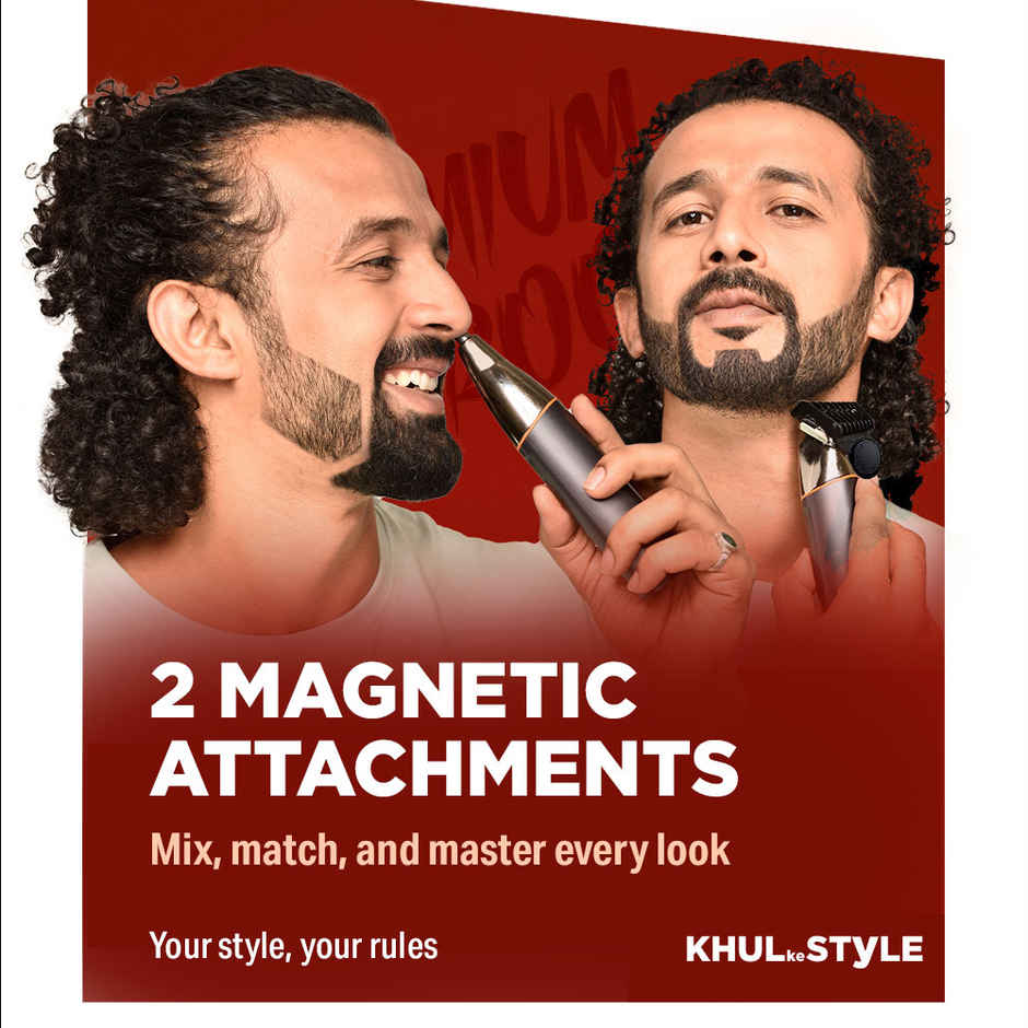 Bombay Shaving Company Body Trimmer For Men | Beard, Body, Nose & Ears Attachments | Multi Length Setting Combs | IPX6 Waterproof | Premium multi groomer