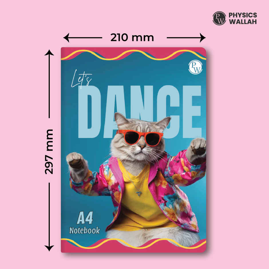 Physics Wallah 240 Pages A4 Notebook | Ruled Notebook for School, College & Office Use | Assorted