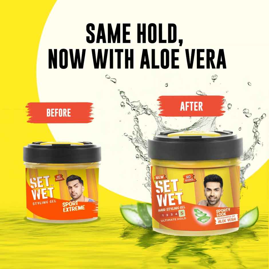 Set Wet Hair Gel for Men Ultimate Hold Maximum Hold Jar