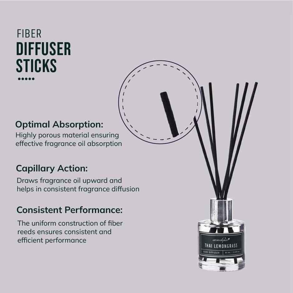 Aromahpure Premium Reed Diffuser - Lemongrass, With 6 Fiber Reed Stick