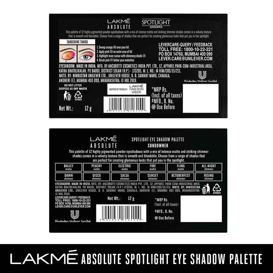 Lakme Glitterati Chroma Chic Eye Shadow Palette | Sundowner