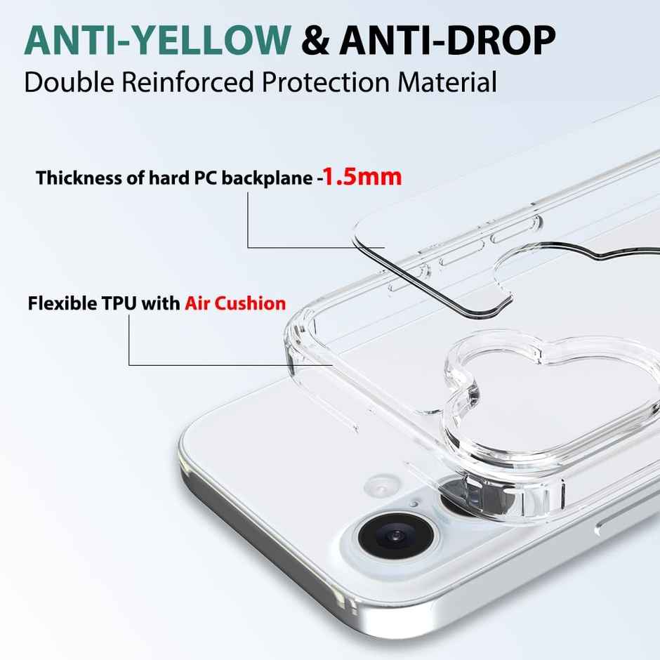 ExpressB iPhone 16 Case Cover Anti-Scratch Camera Protect Pc+TPU Transparent - Clear