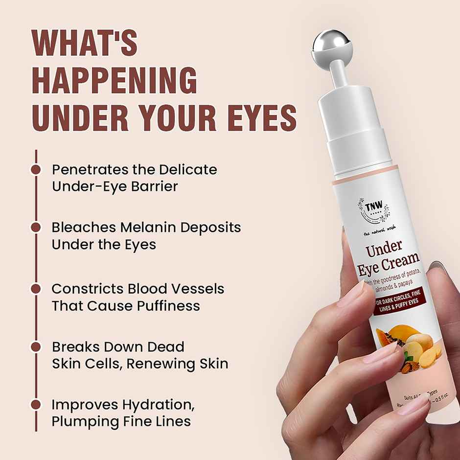 The Natural Wash Sun Under Eye Cream Metallic Roll-On for Dark Circles & Puffiness | All Skin Types