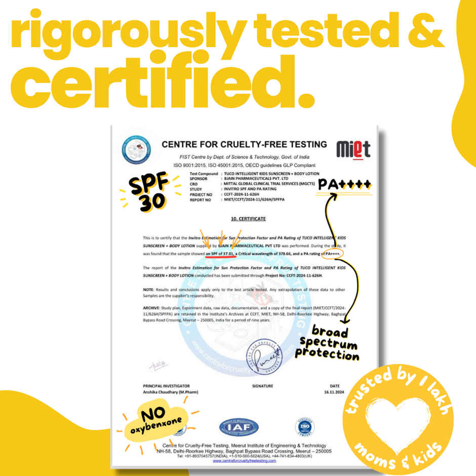 Tuco Kids Suncreen + Bodylotion SPF 30 PA++++ UVA UVB Broadspectrum Protection