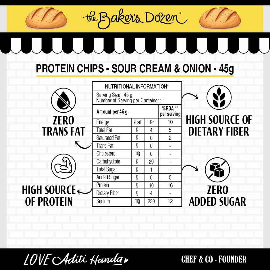 The Baker's Dozen Protein Chips - Sour Cream & Onion