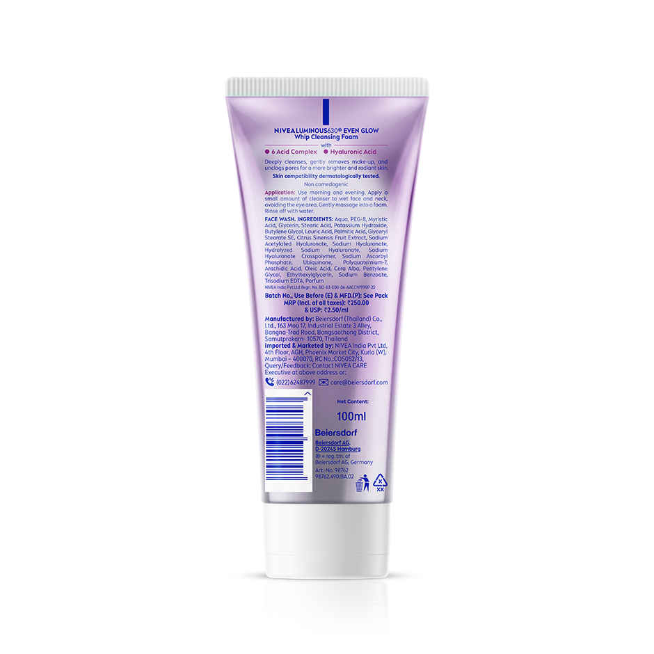 Nivea Luminous Even Glow Whip Foam Face Wash