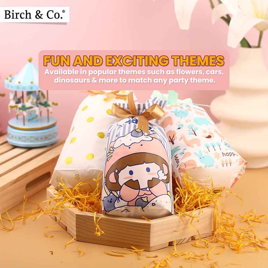 Birch & Co. Large Goody Gift Bags - Stripes | Pack of 25