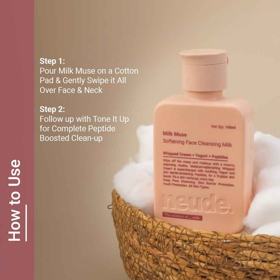 Neude Peptide Face Cleansing Milk With Whipped Cream & Yogurt For Deep Pore Cleansing 100 Ml