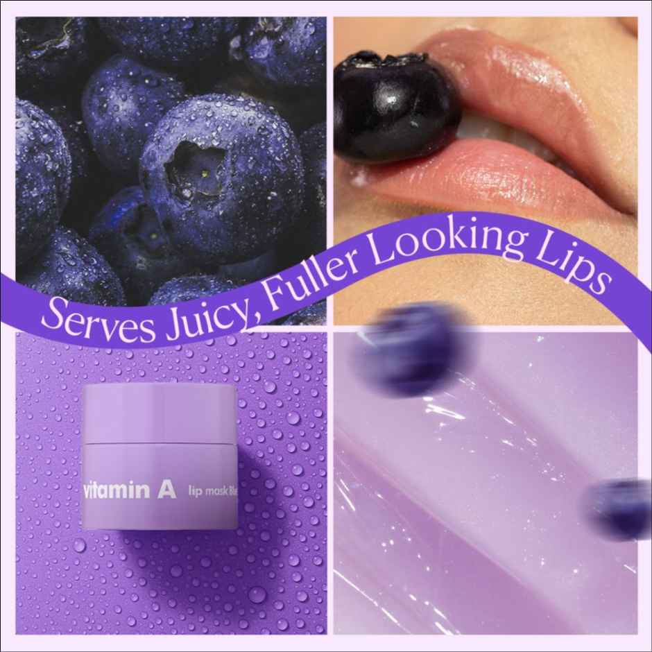 Tha Face Shop Vitamin A Lip Balm Mask With Blueberry Extract & Shea Butter For Soft & Juicy Lips