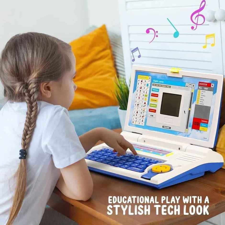 Fablue Educational Laptop Toy for Kid| 20 Acvt|Notebook, Mouse, LED Display,Sound & Music Assorted