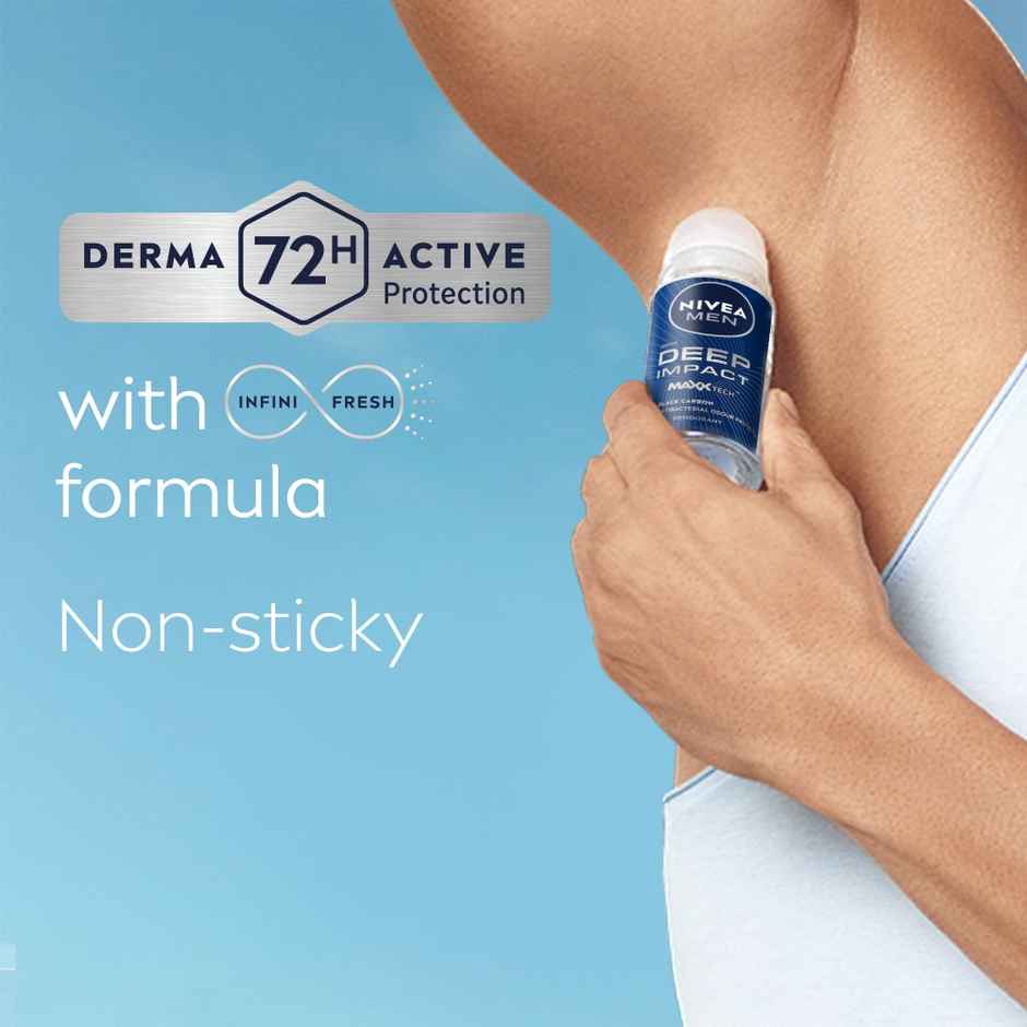 NIVEA MEN Deep Impact MaxxTech 72h Deodorant Roll-on - For MEN