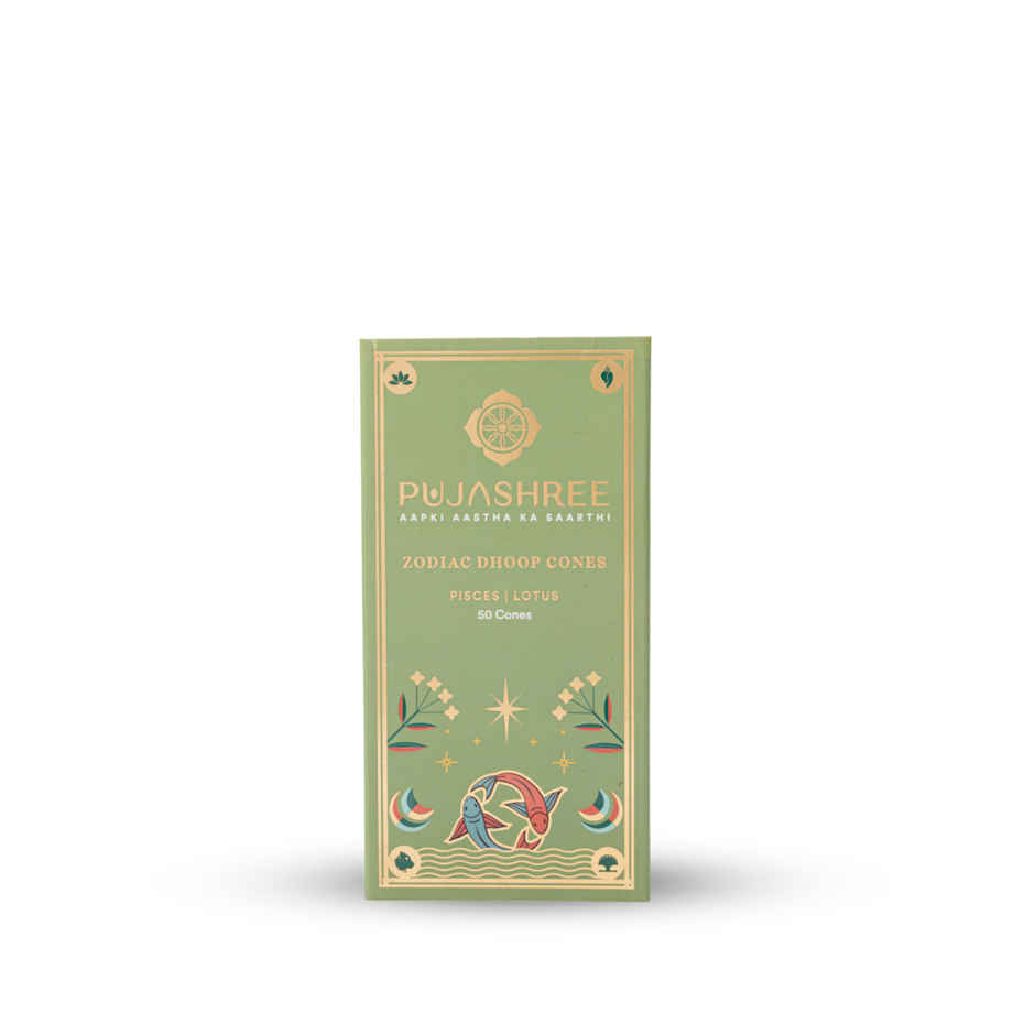 Pujashree Zodiac Dhoop Cones | Pisces - Lotus
