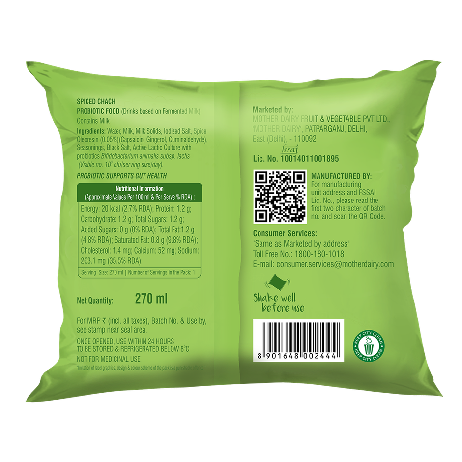 Mother Dairy Probiotic Tadka Chach Combo