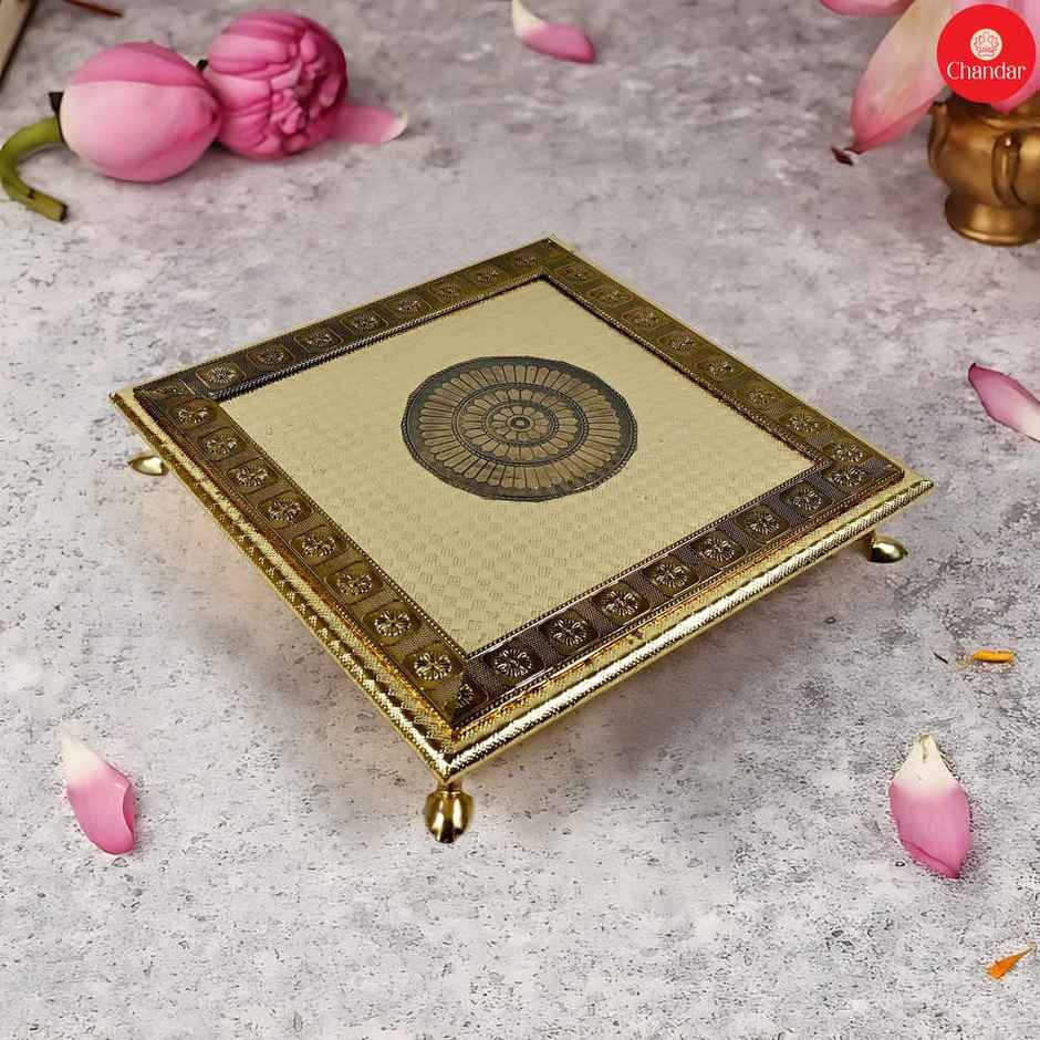 Meenakari Design Puja Chowki | 12 Inch | Chandar