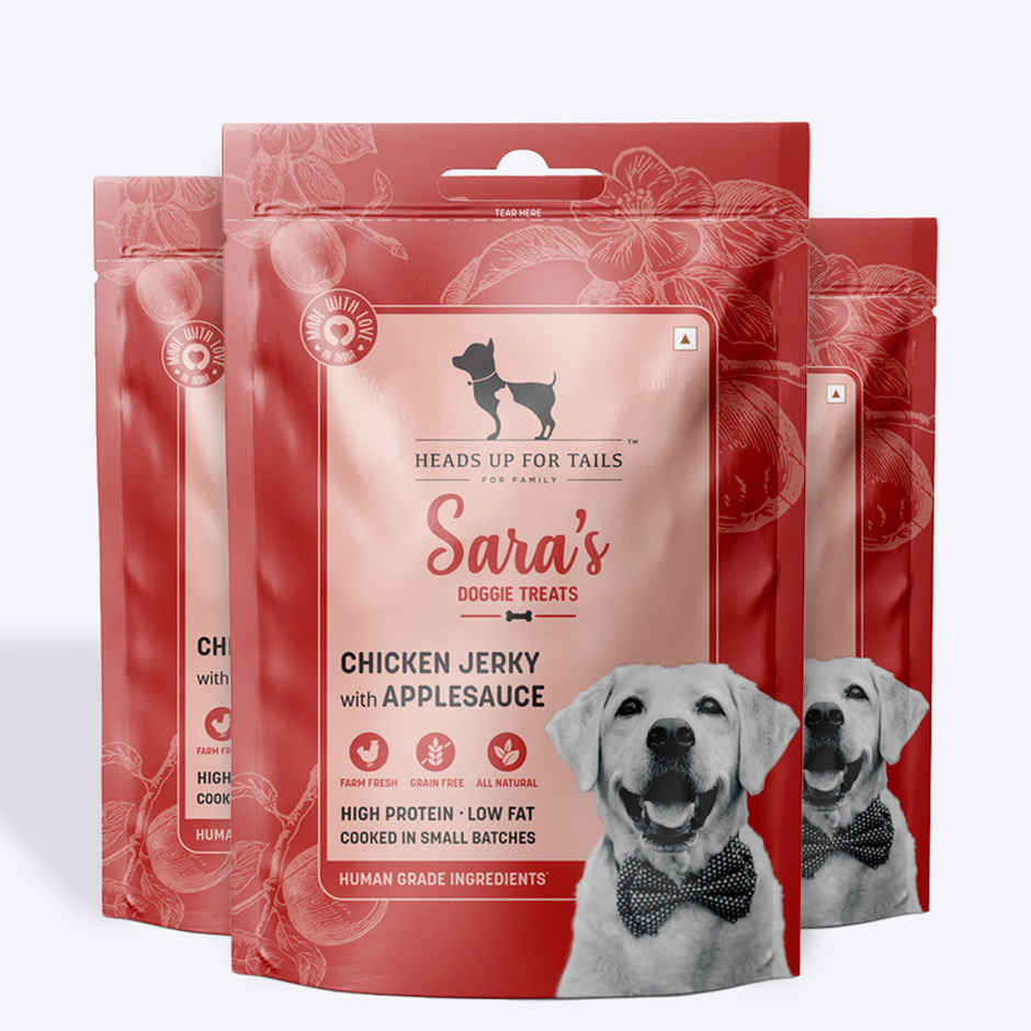 HUFT Sara's Chicken Jerky Treat With Apple Sauce Packet Combo