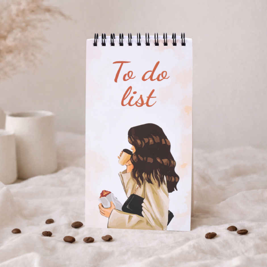 Papboo To-Do List With 80 Planing Pages 4*8 Inches, 70 Gsm Paper - Coffee Girl