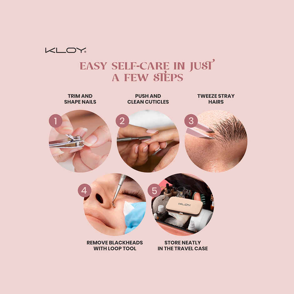 Kloy 10-in-1 Manicure & Pedicure Kit for Men & Women