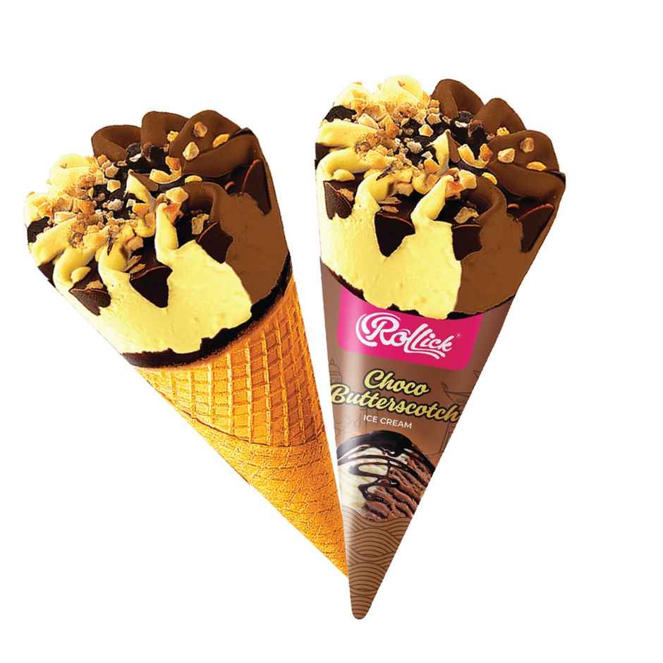 Rollick Choco Butterscotch Cone | Chocolatey & Buttery