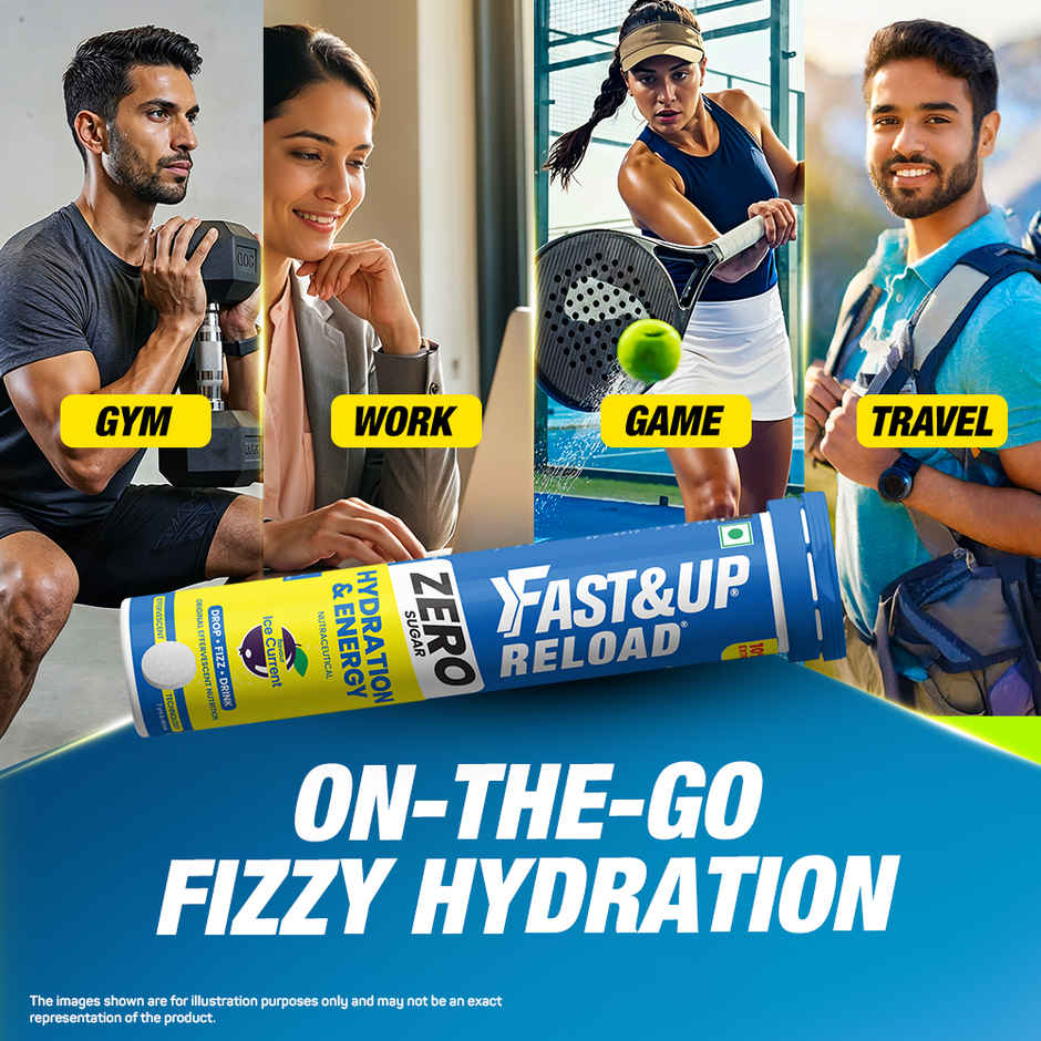 Fast&up Reload Zero Sugar Energy Drink for Hydration | Ice Current Flavour