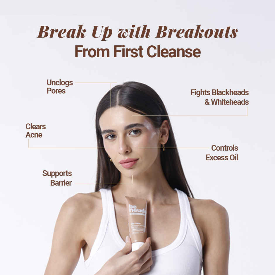 Be Neude Milk Probiotic Acne Conrol Gel Face Wash - Zits Away