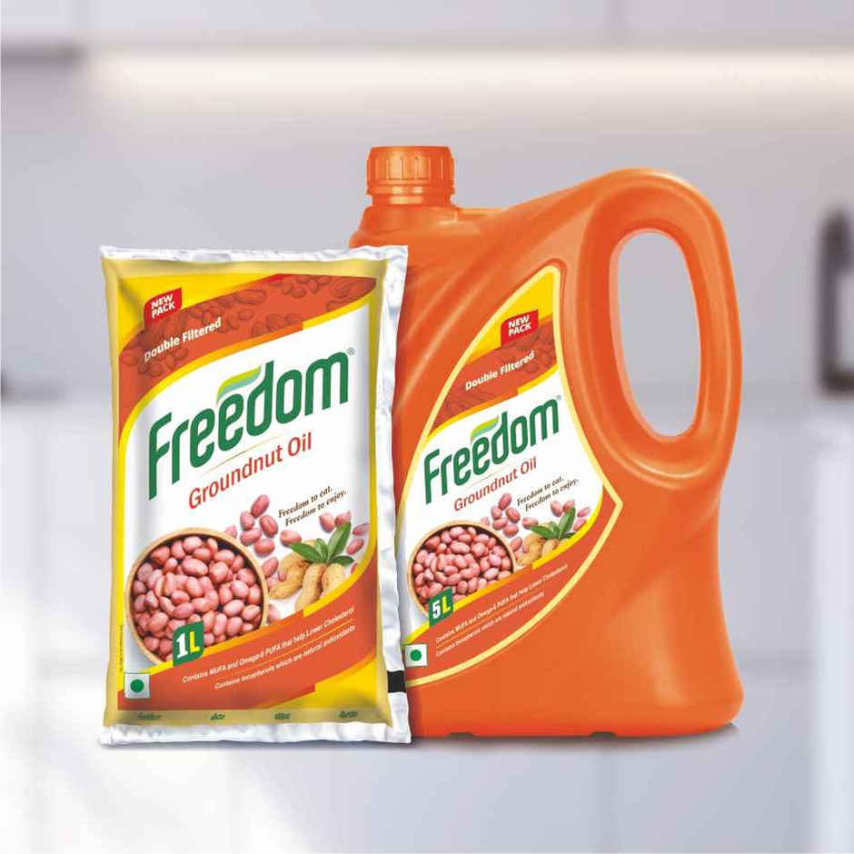 Freedom Double Filtered Groundnut Cooking Oil | Pouch Combo