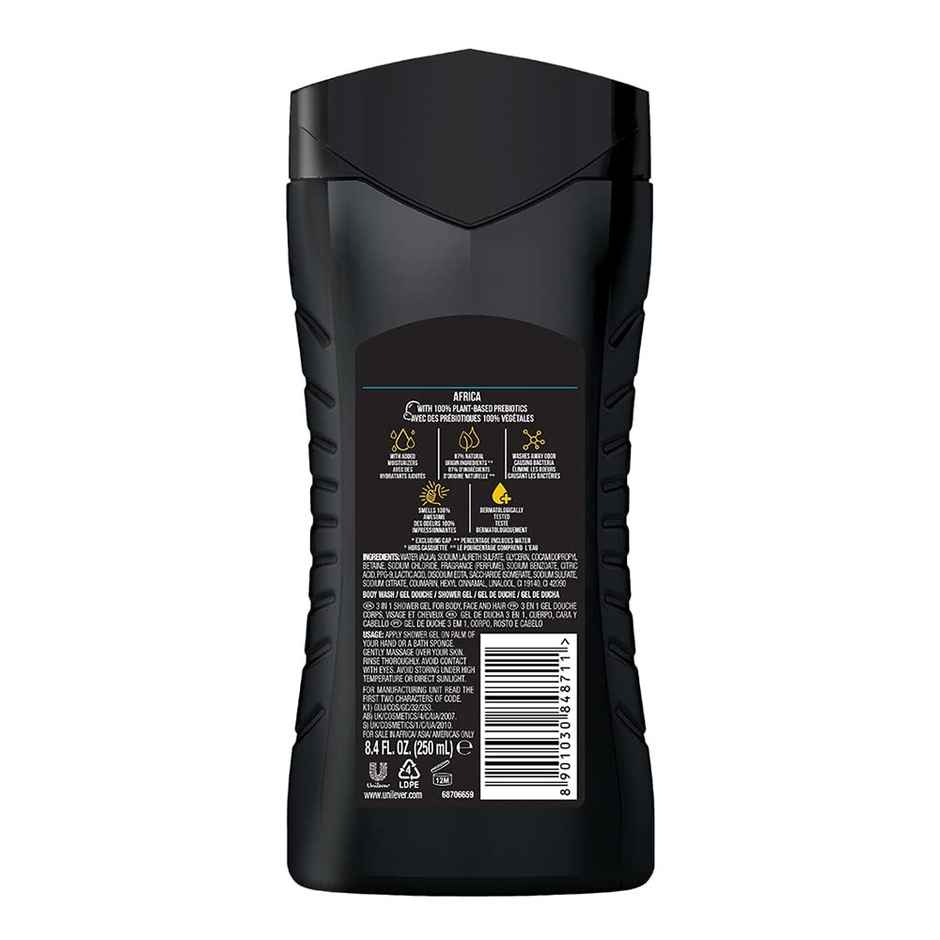 Axe Africa 3-in-1 Body,Face & Hair Wash | For Men