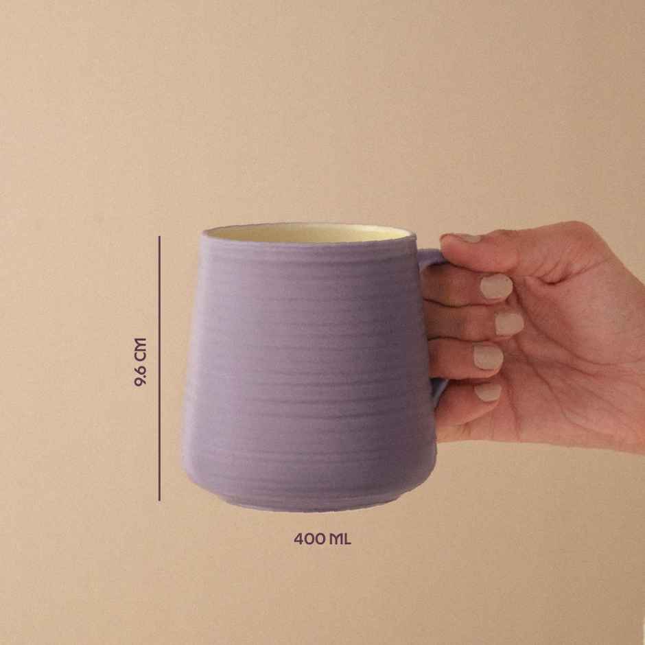Borosil Porcelia Bello Lavender Tea Coffee Porcelain Mug Set Microwave Dishwasher Safe