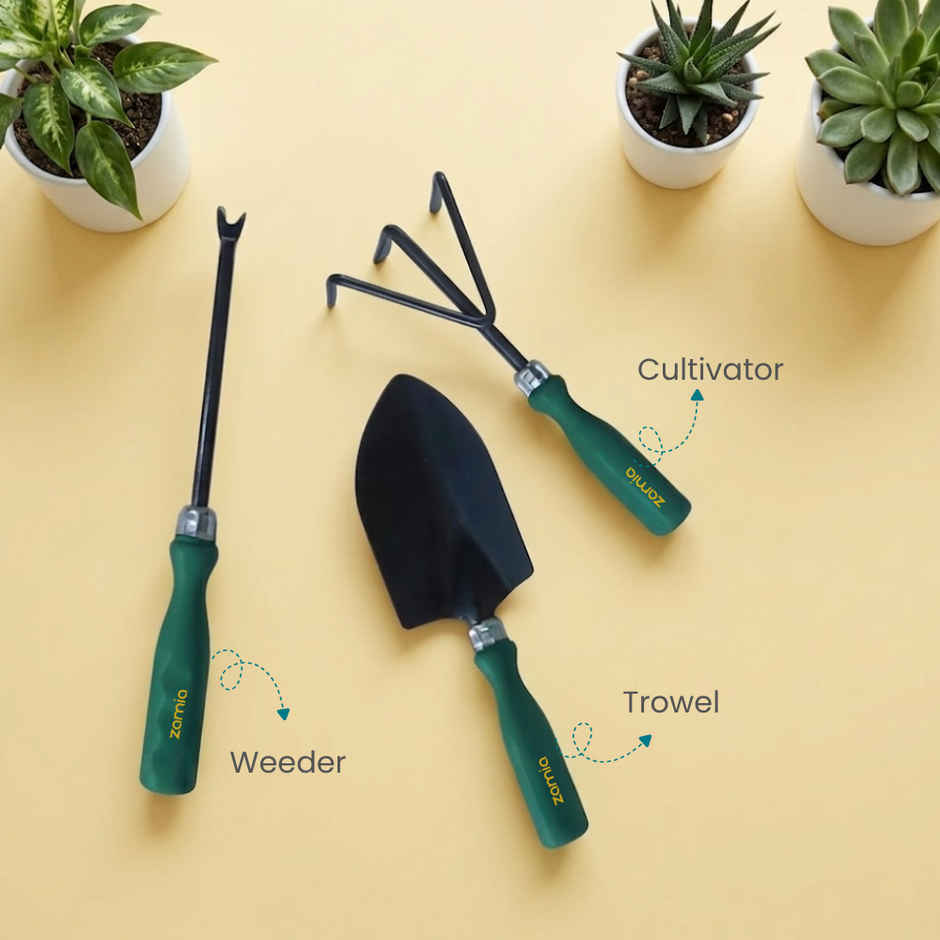 Zamia Garden Tool Set | Trowel, Cultivator & Weeder , Hand Tools | Pac of 3 | By Nurturing Green