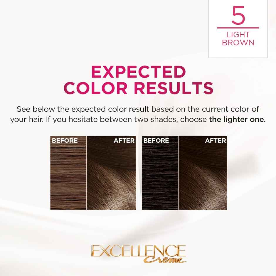 L'Oreal Paris Excellence Creme Hair Color 5 Light Brown/Natural Brown