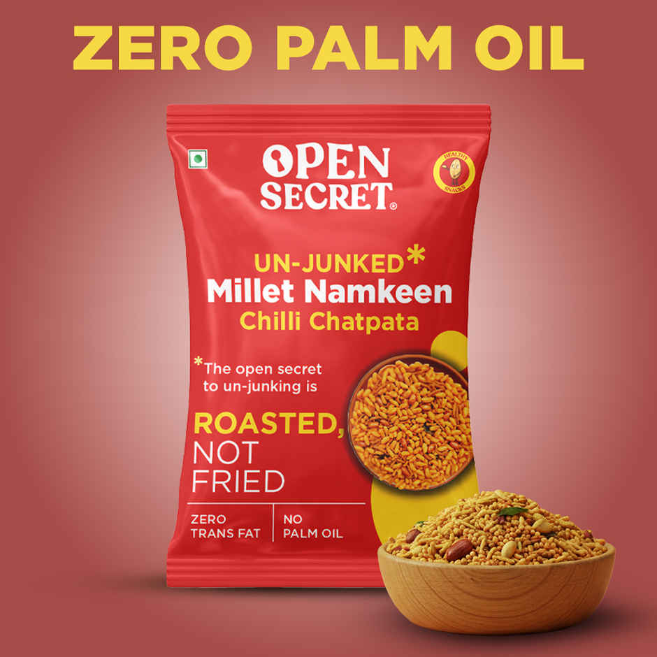 Open Secret Healthy Namkeen Chilli Chatpata | Roasted Snacks, No Palm Oil contains millets