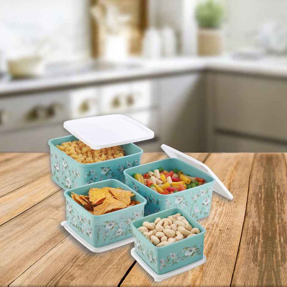 Joyo Fresia Storage Container Set | 4 Pcs | Assorted | Plastic Storage Container, Kitchen Organizer