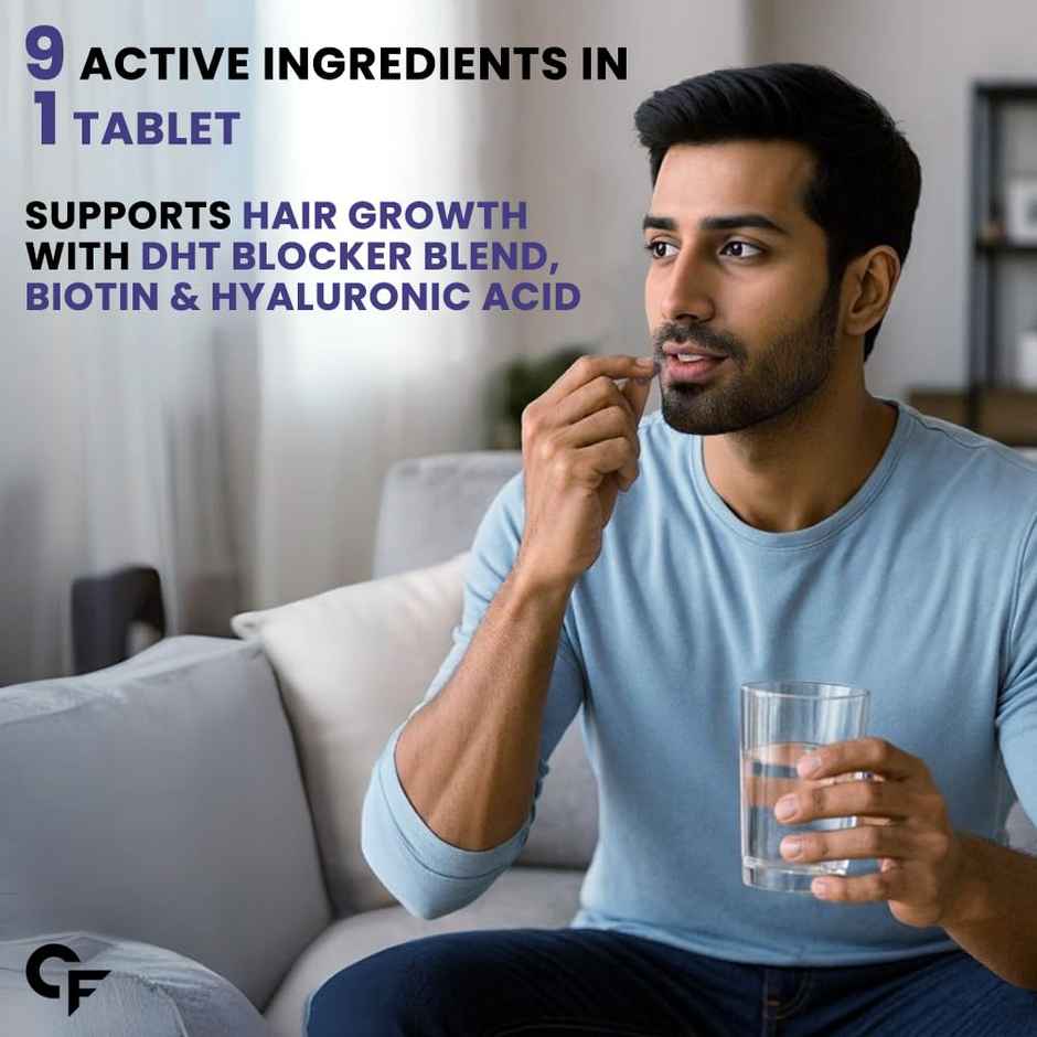 Carbamide Forte DHT Blocker with Biotin Tablets for Hair growth with Bhringraj & Hyaluronic Acid