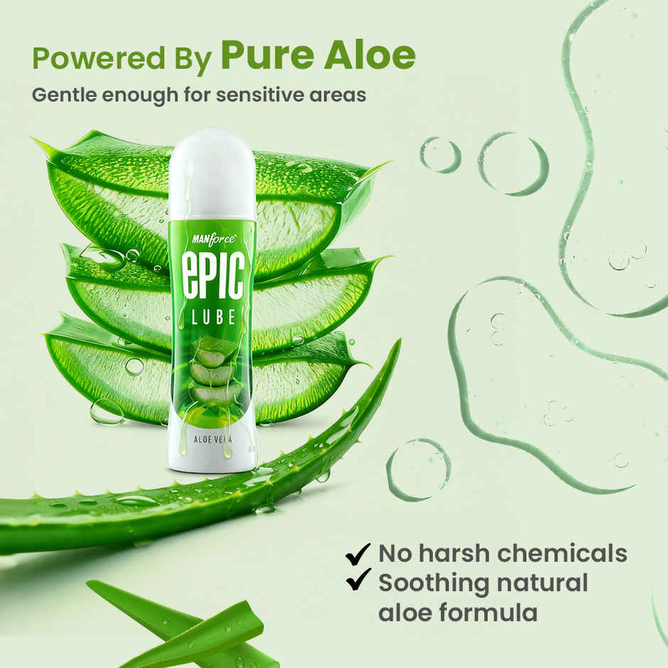 Manforce Epic Natural Aloe Vera Lubricant Skin Friendly Non Sticky And Water Based