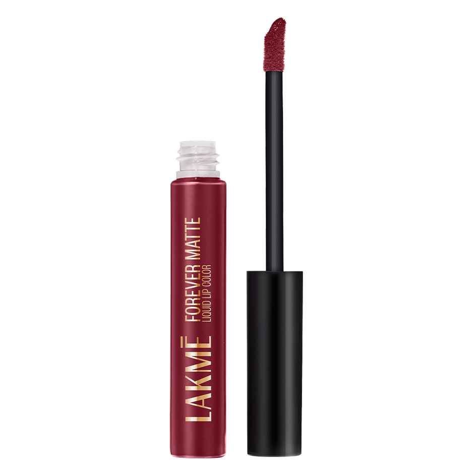 Lakme Forever Matte Liquid Lip, 16hr Lipstick, Lightweight & transferproof | Red Sangria